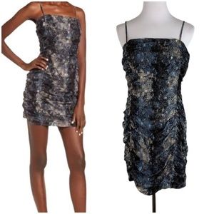 J.O.A. Just One Answer Dress Snake Print Short Ruched Size M Spaghetti strap